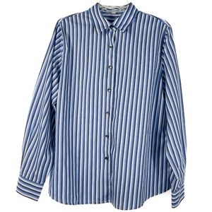 Foxcroft Wrinkle Free Striped Button Front Shirt